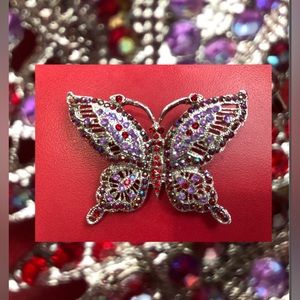 Formal Shiny Rhinestone Brooch Exquisite Butterfly Pin Party Sequins Colourful